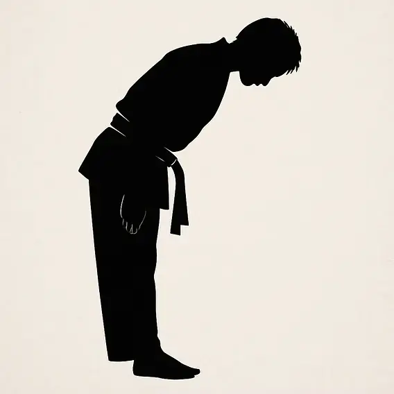 Martial arts students bowing in the dojang demonstrating Jidokwon respect and discipline