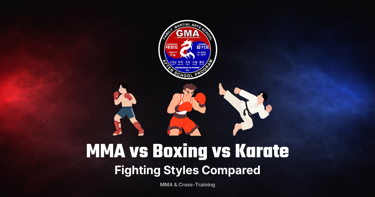 MMA vs boxing vs karate — fighting styles compared at Global Martial Arts USA