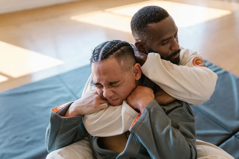 Rear naked choke applied from back control, the highest-percentage of all BJJ moves